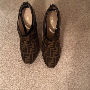 FENDI Logo Platform Bootie Sz 39